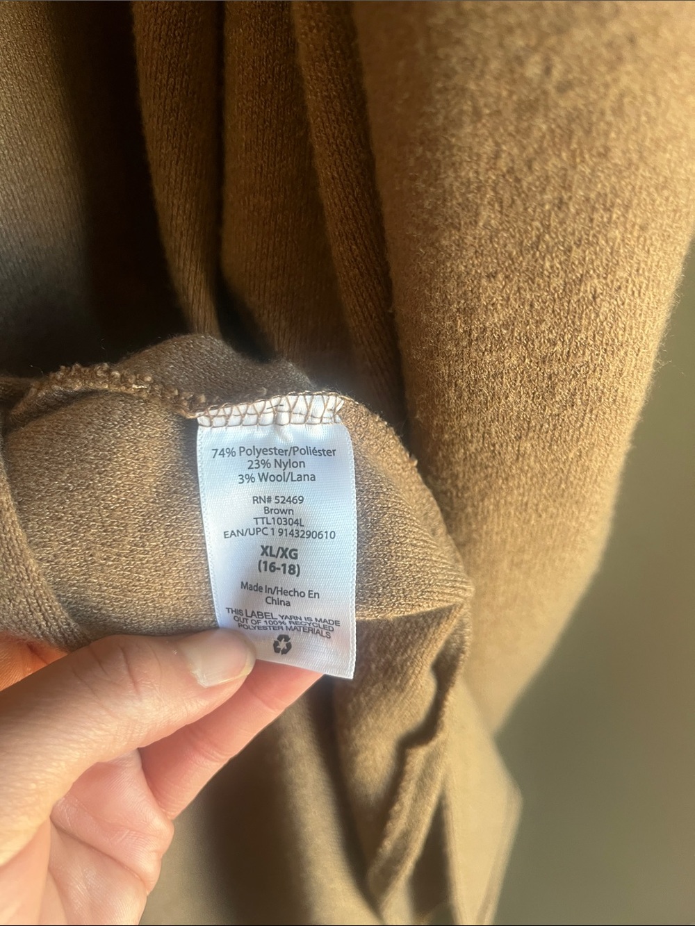 Time and Tru Long Open-Front Cardigan in Camel Brown - Picture 3 of 6